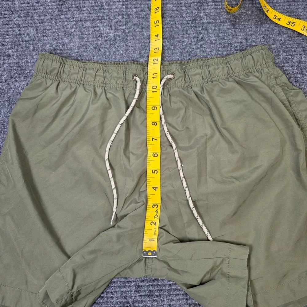 H&M Drawstring Board Swim Shorts Men's Size Medium Olive Green Mesh Lined